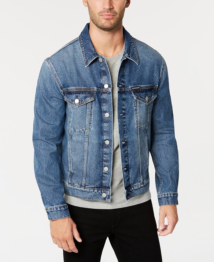 Calvin Klein Jeans Men's Classic Denim Trucker Jacket & Reviews - Coats ...
