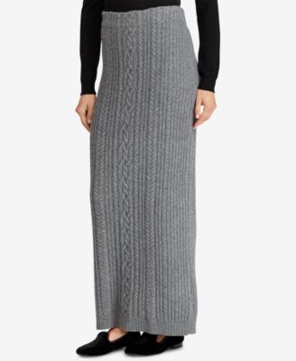 cable knit maxi skirt