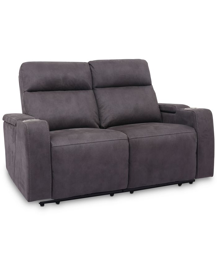 Furniture CLOSEOUT! Oaklyn 61" Fabric Loveseat With 2 Power Recliners