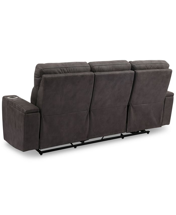 Furniture Oaklyn 84" Fabric Sofa with 2 Power Recliners, Power