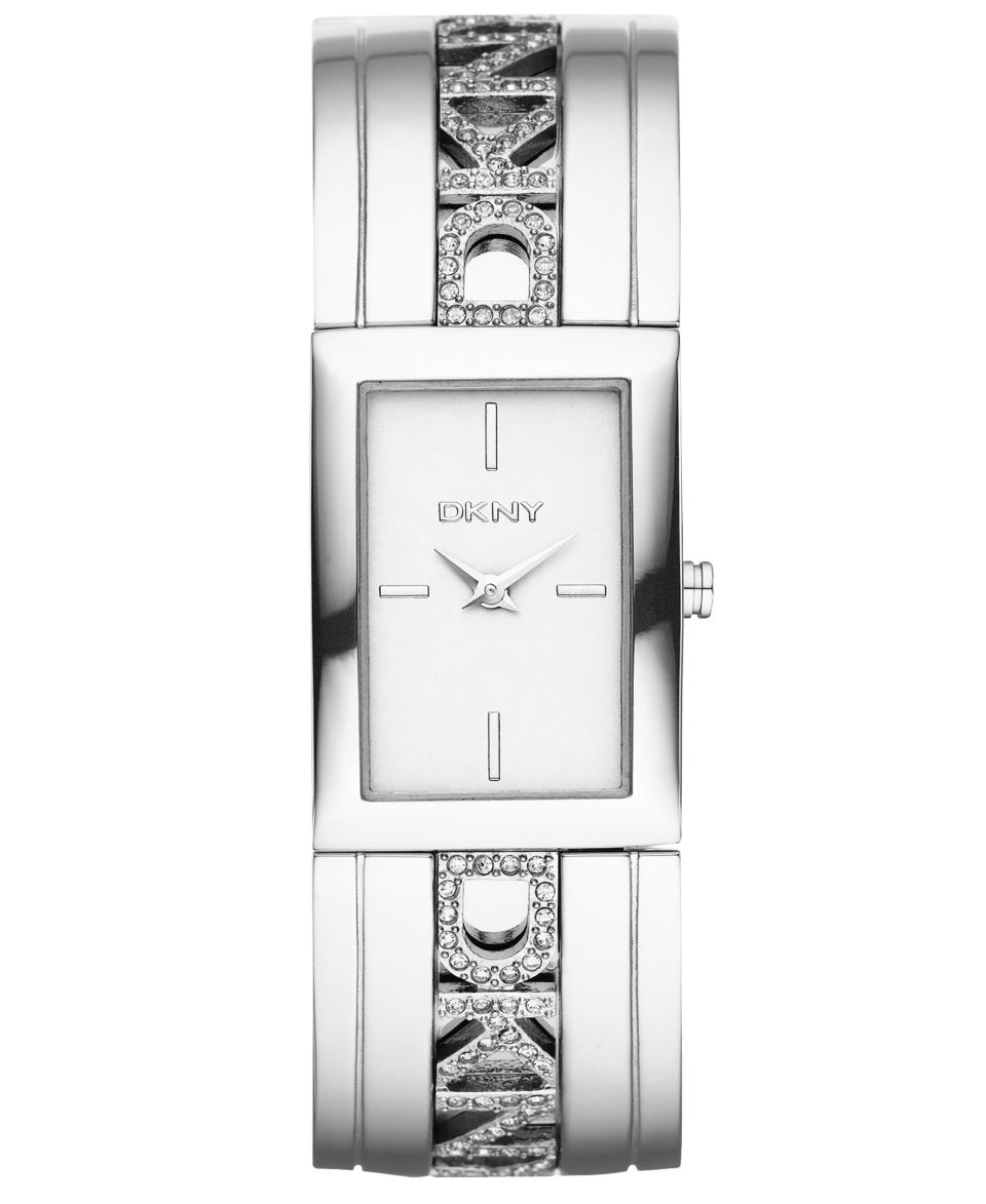 DKNY Watch, Womens Stainless Steel and Crystal Accent Bangle Bracelet