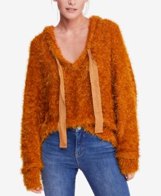 free people light as a feather fuzzy hoodie