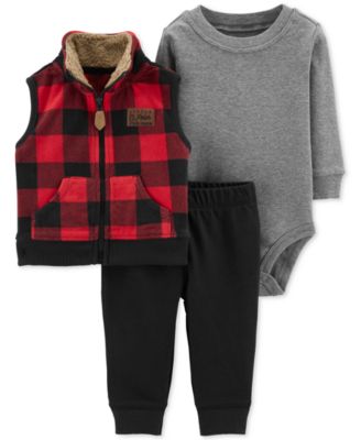 buffalo plaid baby boy clothes