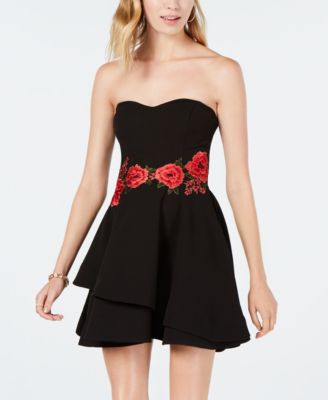 b darlin embroidered fit and flare dress