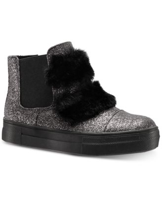 sneakers with fur on top