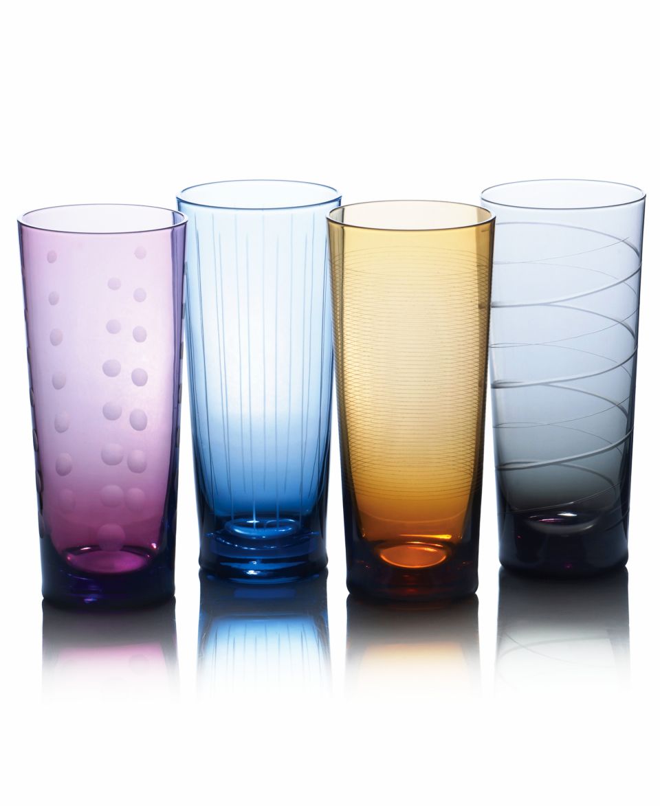 Mikasa Glassware, Set of 4 Cheers Colors Highball Glasses