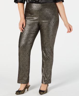 plus size metallic pants