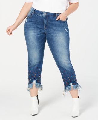 plus size studded jeans