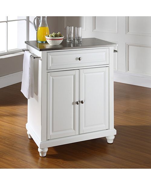 Crosley Cambridge Stainless Steel Top Portable Kitchen Island Reviews Furniture Macy S
