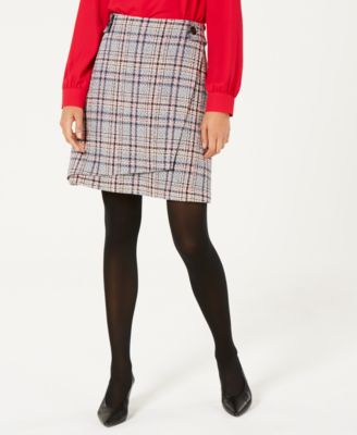 asymmetrical tweed skirt
