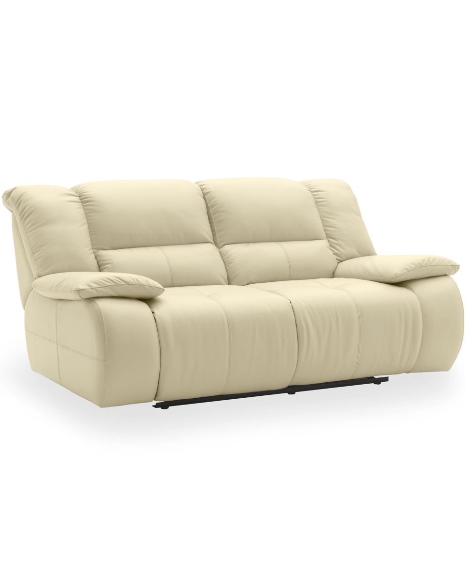 Franco Leather Reclining Loveseat, Double Power Recliner 68W x 43D x