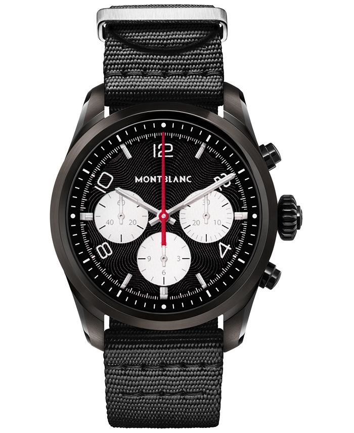 Montblanc Men S Swiss Summit 2 Black Nylon Strap Touchscreen Smart Watch 42mm Reviews All Fine Jewelry Jewelry Watches Macy S