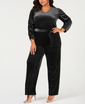 macys velvet jumpsuit