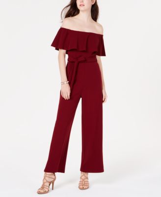 macy's off the shoulder jumpsuit