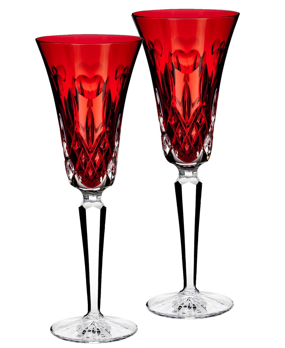 Waterford Toasting Flutes, Set of 2 Lismore Amethyst   Stemware