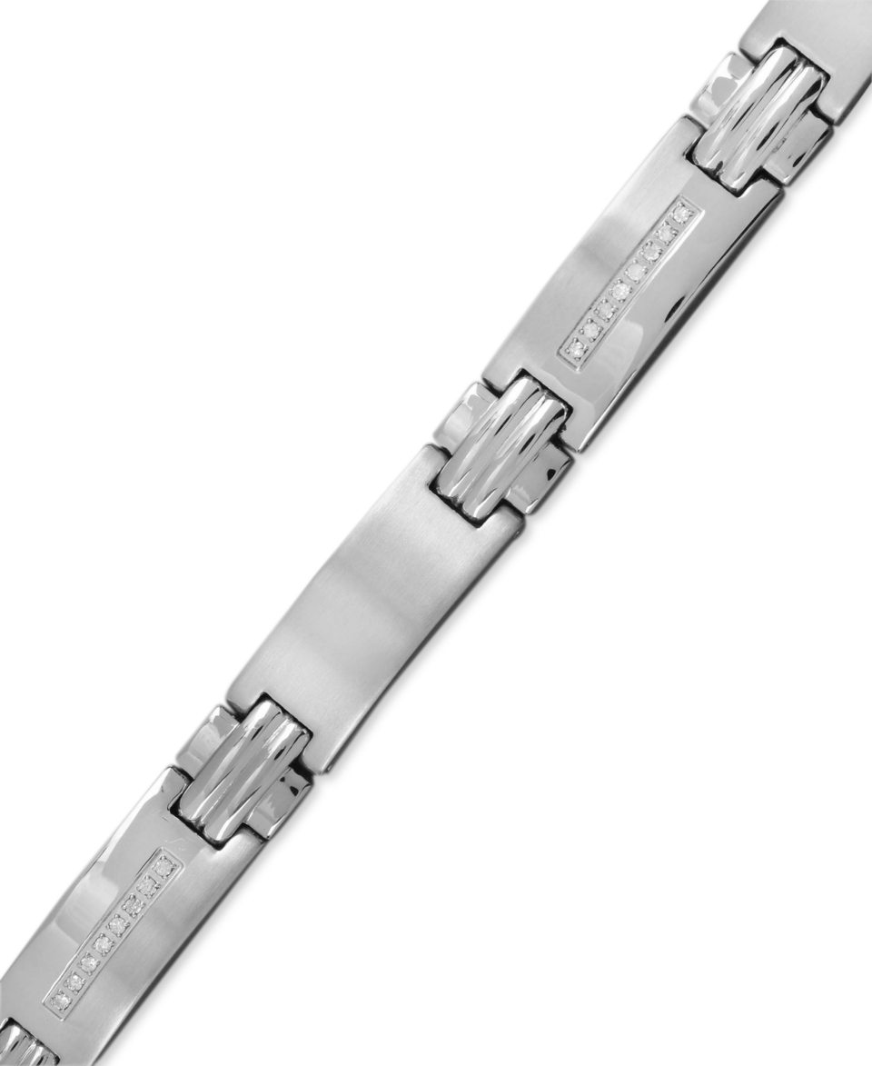 Mens Diamond Bracelet, Stainless Steel Diamond Bracelet (1 1/4 ct. t