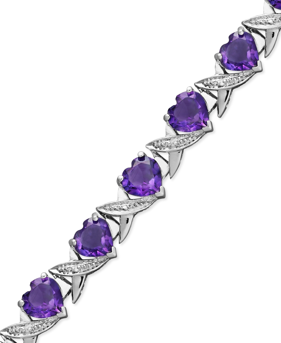 Sterling Silver Bracelet, Amethyst (13 ct. t.w.) and Diamond Accent
