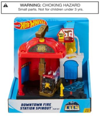 hot wheels fire station spinout