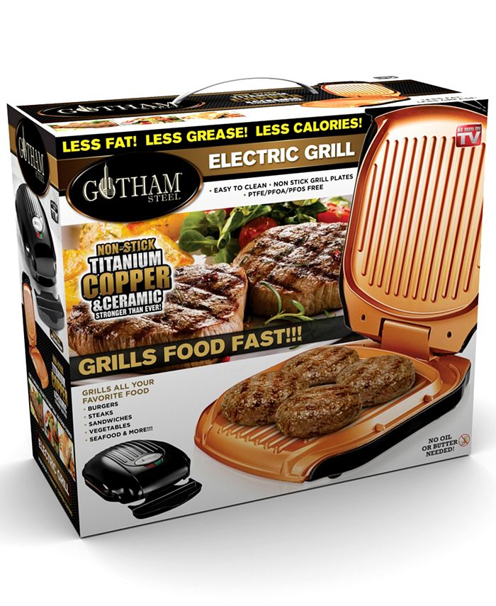 Gotham Steel NonStick TiCeramic Low Fat Indoor Grill & Reviews