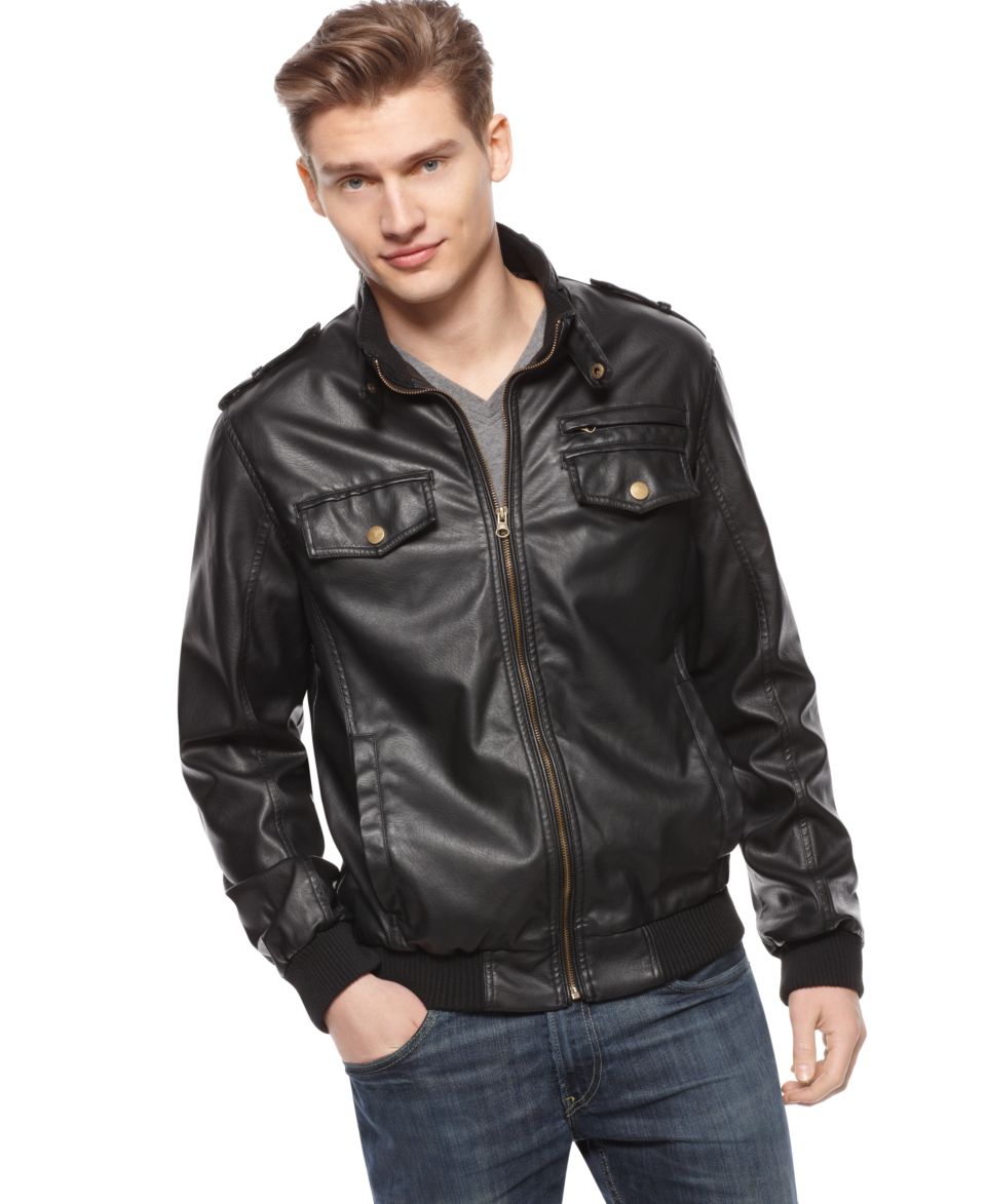 Buffalo David Bitton Jacket, Faux Leather Jacket