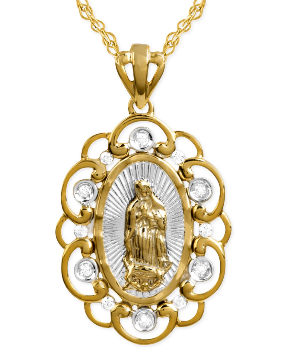 Mi Joya Divina Diamond Necklace, 14k Gold Diamond Our Lady of