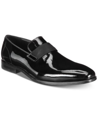 mens patent leather slip on shoes