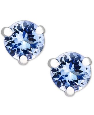 Серьги-гвоздики Macy's с танзанитом 0,75 карат в 14k, синие