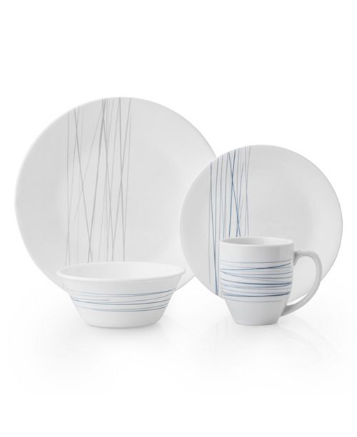 Corelle Silver Strands 16pc Set Reviews Dinnerware Dining Macy S