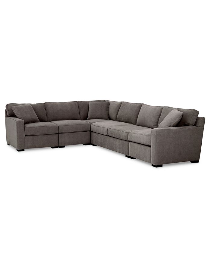 Furniture Radley 5Pc. Fabric Sectional Sofa with Apartment Sofa with