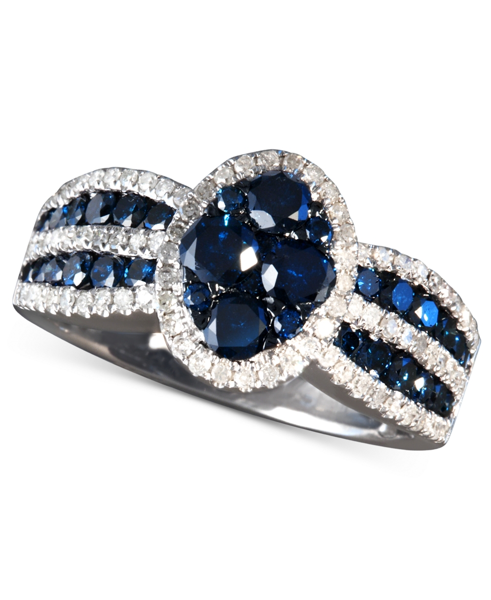 Bella Bleu by Effy Collection 14k White Gold Ring, Blue and White