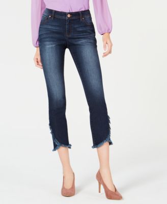petite jeans with frayed hem