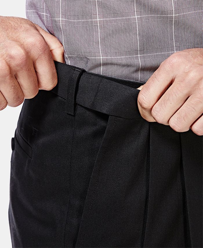 Haggar Men's Premium No Iron Khaki Classic Fit Pleat Hidden Expandable