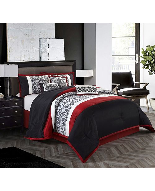 Nanshing Aubrey 7 Piece Reversible Comforter Set Red Queen Reviews Home Macy S