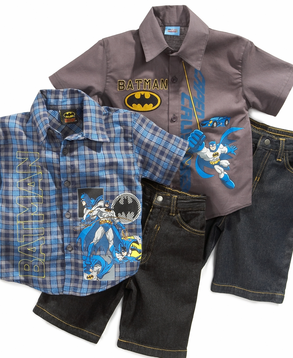 Warner Brothers Kids Set, Little Boys Suerhero Graphic Shirt and Jean 