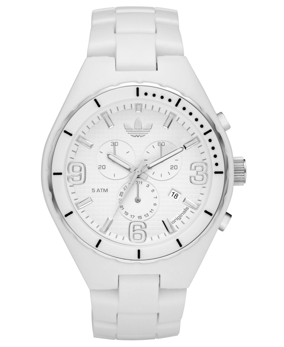 adidas Watch, Chronograph White Nylon Plastic Bracelet 44mm ADH2514