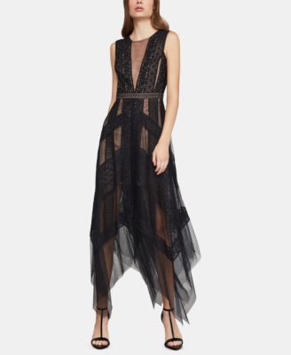 bcbg lace black dress