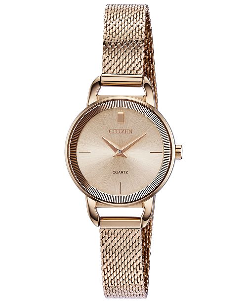 Citizen Women S Quartz Rose Gold Tone Stainless Steel Mesh Bracelet Watch 26mm Reviews All Fine Jewelry Jewelry Watches Macy S Shop for cheap bracelet watches? women s quartz rose gold tone stainless steel mesh bracelet watch 26mm