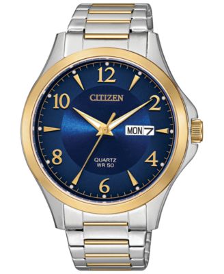 citizen quartz two tone watch