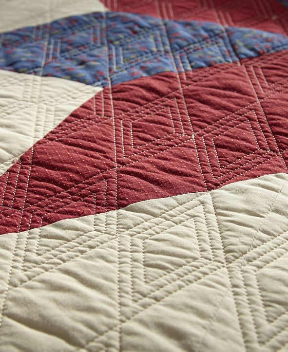 American Heritage Textiles Gatlinburg Star 3 Piece Cotton Quilt Set