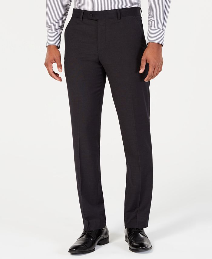 Perry Ellis Men's Portfolio SlimFit Stretch Black Solid Suit Pants