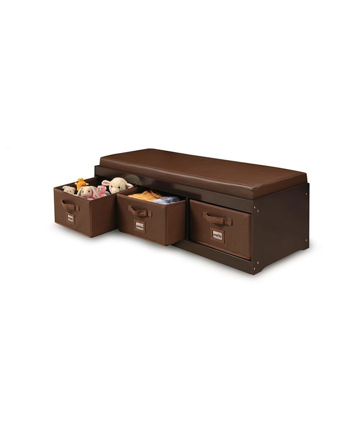 Badger Basket Kid S Storage Bench With Cushion And Three Bins Reviews Cleaning Organization Home Macy S From dinosaurs to sea shell collections, you can find a box or basket to keep all their new interests organised and help refresh the look of their. kid s storage bench with cushion and three bins