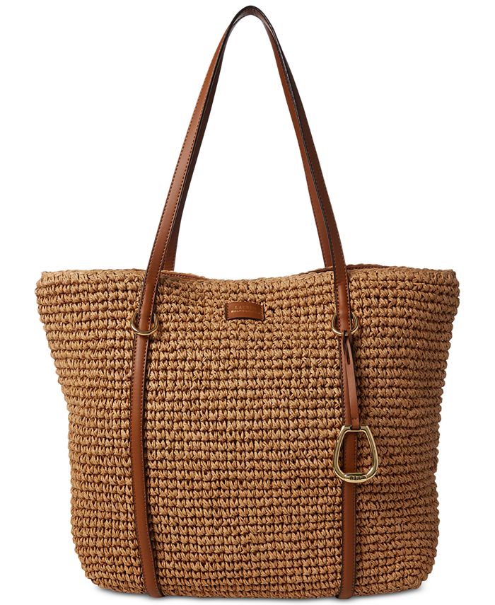 Lauren Ralph Lauren Tolton Crochet Straw Tote & Reviews - Handbags ...