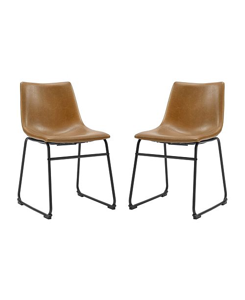 Walker Edison 18 Faux Leather Dining Chair 2 Pack Reviews Furniture Macy S