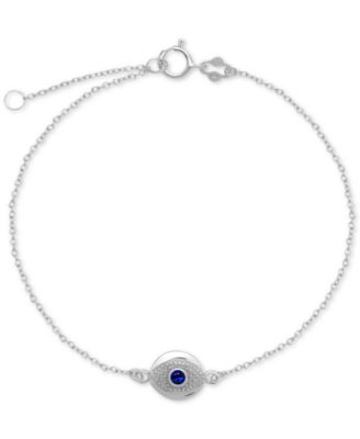 sterling silver evil eye anklet