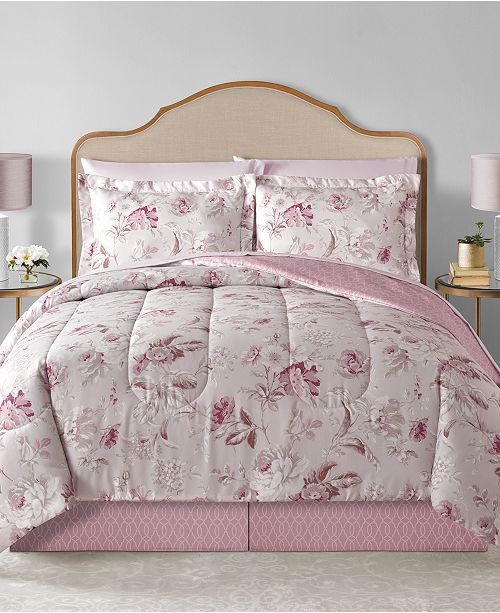 Sunham Closeout Lauren Reversible 8 Pc Comforter Sets Reviews Bed In A Bag Bed Bath Macy S