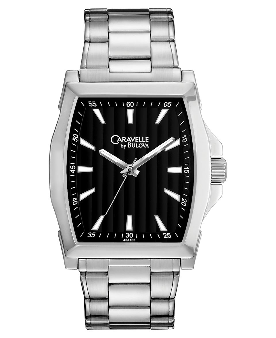 Caravelle by Bulova Watch, Mens Stainless Steel Bracelet 43D007   All