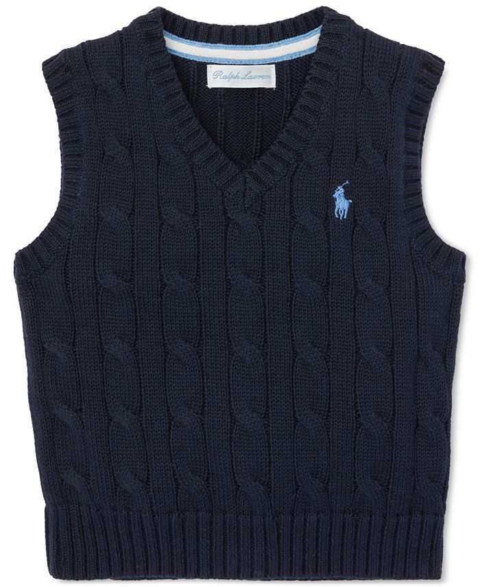 Polo Ralph Lauren Baby Boys Cable-Knit Cotton Sweater Vest & Reviews ...