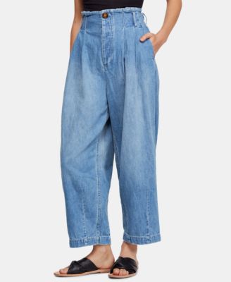 pleated high waisted jeans