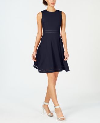 calvin klein illusion fit and flare dress