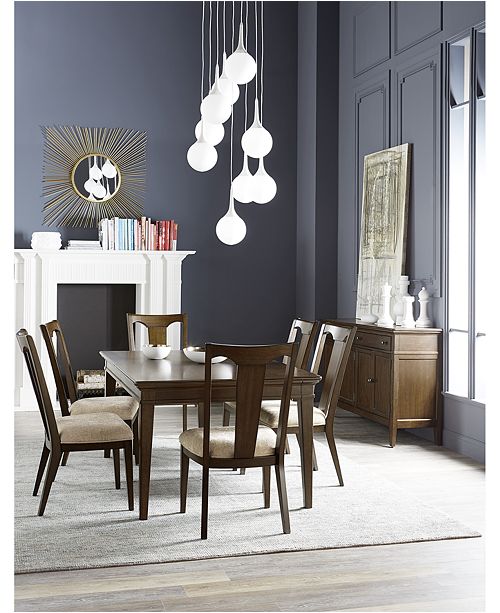 Furniture Matteo Dining Furniture 7 Pc Set Table 6 Slat Back Upholstered Side Chairs Created For Macy S Reviews Furniture Macy S